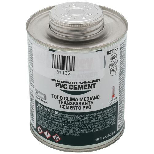 PLUMBMASTER® 31132 16 OZ PVC All Weather Clear Cement