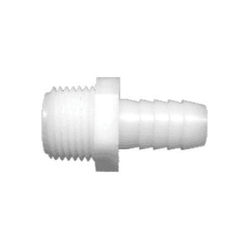 BRAMEC® TAA-2424 Adapter, Adapter, 3/4 in, MNPT, 3/4 in, Barbed, For Pipe Size: 3/4 in, Material Construction: Nylon