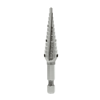 DIABLO® DSD0500S13 13-Step Drill Bit, 1/4 to 1/2 in Dia, 3-1/32 in L, Hex Shank, 1/4 in Shank, HSS, 1/4 in Chuck