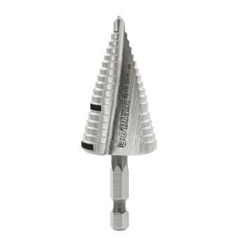 DIABLO® DSD1125S17 17-Step Drill Bit, 7/8 to 1-1/8 in Dia, 3-1/32 in L, Hex Shank, 1/4 in Shank, HSS, 1/4 in Chuck