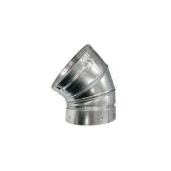 DuraVent® 4BVL45 Adjustable Elbow, 4 in, 45 deg, 60 deg, Aluminum/Steel, 28 ga Gauge, Wall Construction: Double