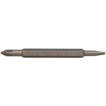 KLEIN TOOLS® 13991-8 4-in-1 Electronic Bit, #0, 3/32 in Bit, 4 -Piece, Phillips, Slotted Drive, 1.8 in L, Steel