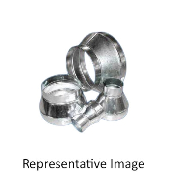 M&M 403-1412 Reducer, Round Duct 1, 14 in Connection Size 1, Round Duct 2, Steel, 28 ga Gauge, 12 in Connection Size 2