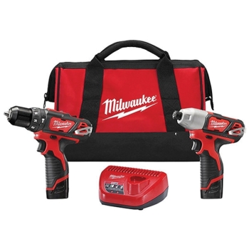 Milwaukee® M12™ 2497-22 Cordless 2-Tool Combo Kit, Battery, Lithium-Ion, 7 -Piece, 275 in-lb Torque, 0 to 1500 rpm RPM