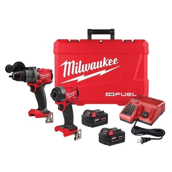 Milwaukee® M18 FUEL™ 3697-22 2-Tool Combo Kit, Battery, Lithium-Ion, 9 -Piece, Brushless Motor, 2000 in-lb Torque