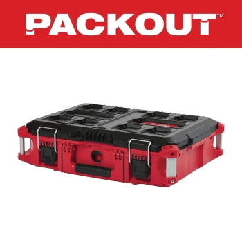 Milwaukee® PACKOUT™ 48-22-8424 Tool Bo, Metal/Polymer, 6-1/2 in H, 22.1 in W, 16.2 in D, 75 lb Load, Red