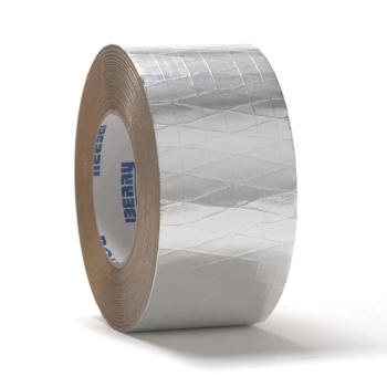 Polyken® 1087668 Insulation Tape, 72 mm W, 46 m L, 9.25 mil Thick, Aluminum Foil/Kraft Paper Laminate/Scrim, Silver