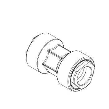 Streamline® ACP10143 Coupling, 3/8 in Connection Size 1, Connection Type 1: Push, Coupling Fitting, Brass