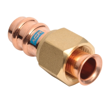 Streamline® RP15725 ACR SAE Adapter, Adapter Fitting, 1/4 in Connection Size 1, Connection Type 1: Flared, Copper