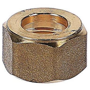 TRANE® NUT01223 Nut, Hex Head, 3/4-20 Thread, 7/8 in L, Brass, Brushed Nickel, Nut Fastener, Nut