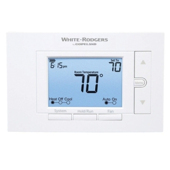 WHITE-RODGERS™ 1F85U-22PR Programmable Thermostat, 24 V, 1H/1C, 2H/1C, 2H/2C-Stage, Battery, Hardwired, AA, 2.5 A