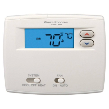 WHITE-RODGERS™ 1F89-0211 Non-Programmable Thermostat, 24 V, 2H/1C-Stage, Battery, Hardwired, AA, White, 2.5 A