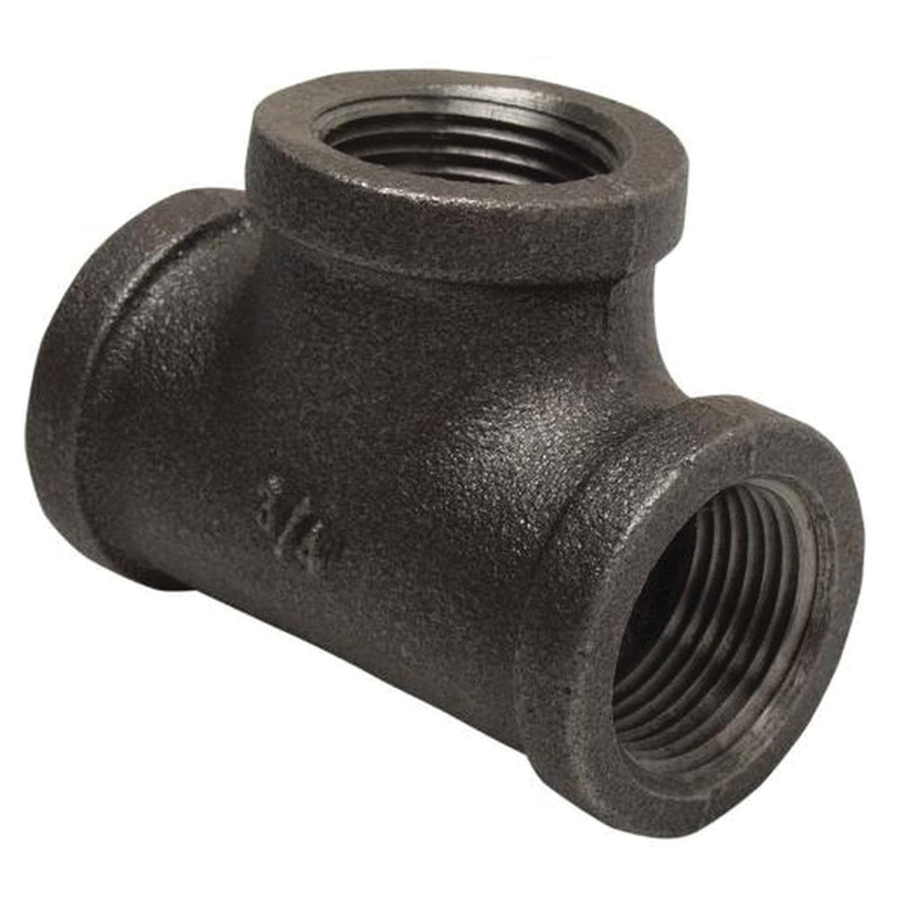 WOLVERINE BRASS® Pro Series 55119 Pipe Tee, 3/4 in FIP x 3/4 in FIP x 3/4 in FIP, Iron, Black