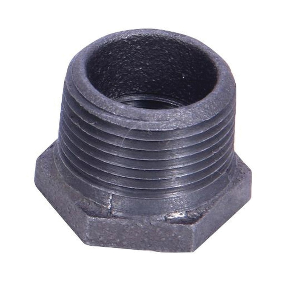 WOLVERINE BRASS® Pro Series 55173 Pipe Bushing, 3/4 in MIP x 1/2 in FIP, Iron, Black