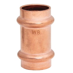 WOLVERINE BRASS® 99612 Press Coupling, 3/4 in Copper x 3/4 in Copper, Copper