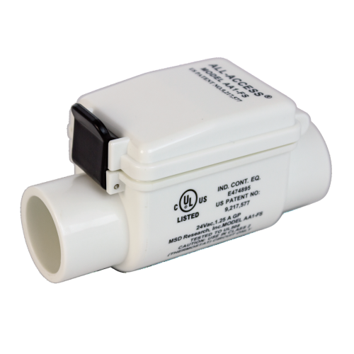 RectorSeal All-Access AA1-FS Condensate Cleanout Device w/ Float Switch, 3/4" Adapter, Reed Switch, Cord, 7" L x 8-1/2" H x 2-1/8" W Size, PVC, White