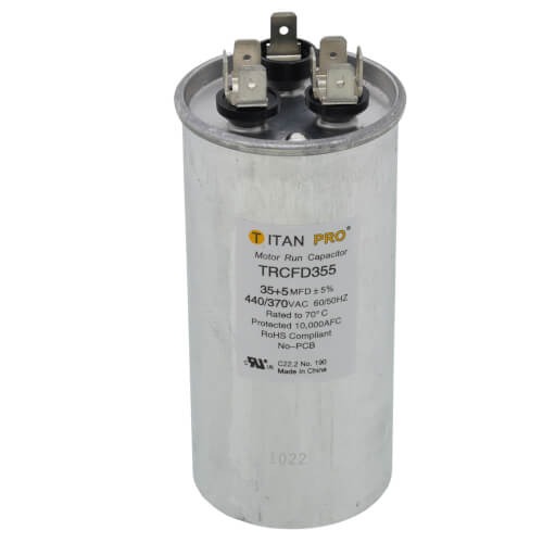 PLUMBMASTER® WBCA440RR35D05 Capacitor Dual Round 35+05 MFD 440/370 VAC