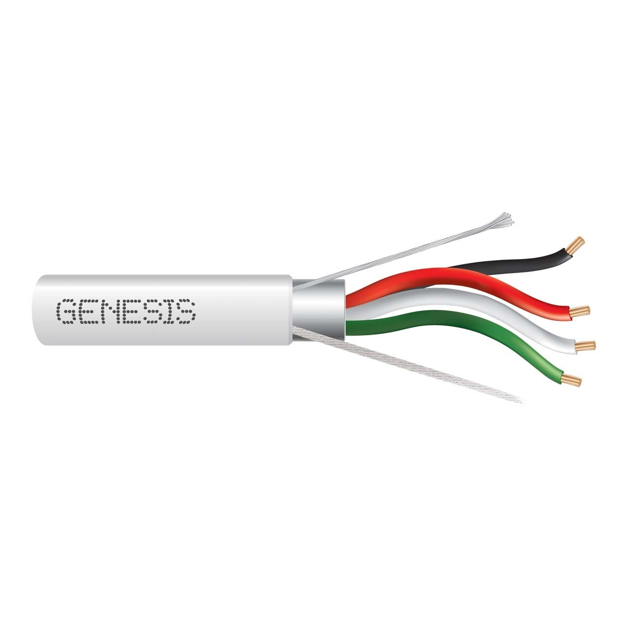 Resideo Genesis 32145012 Shielded Control Cable, 2 Conductors, 18 AWG, Plenum PVC Jacket Material, Aluminum Foil/Mylar, Drain Wire, 300 V (Max), -4-167 Â°F, Twisted Pair