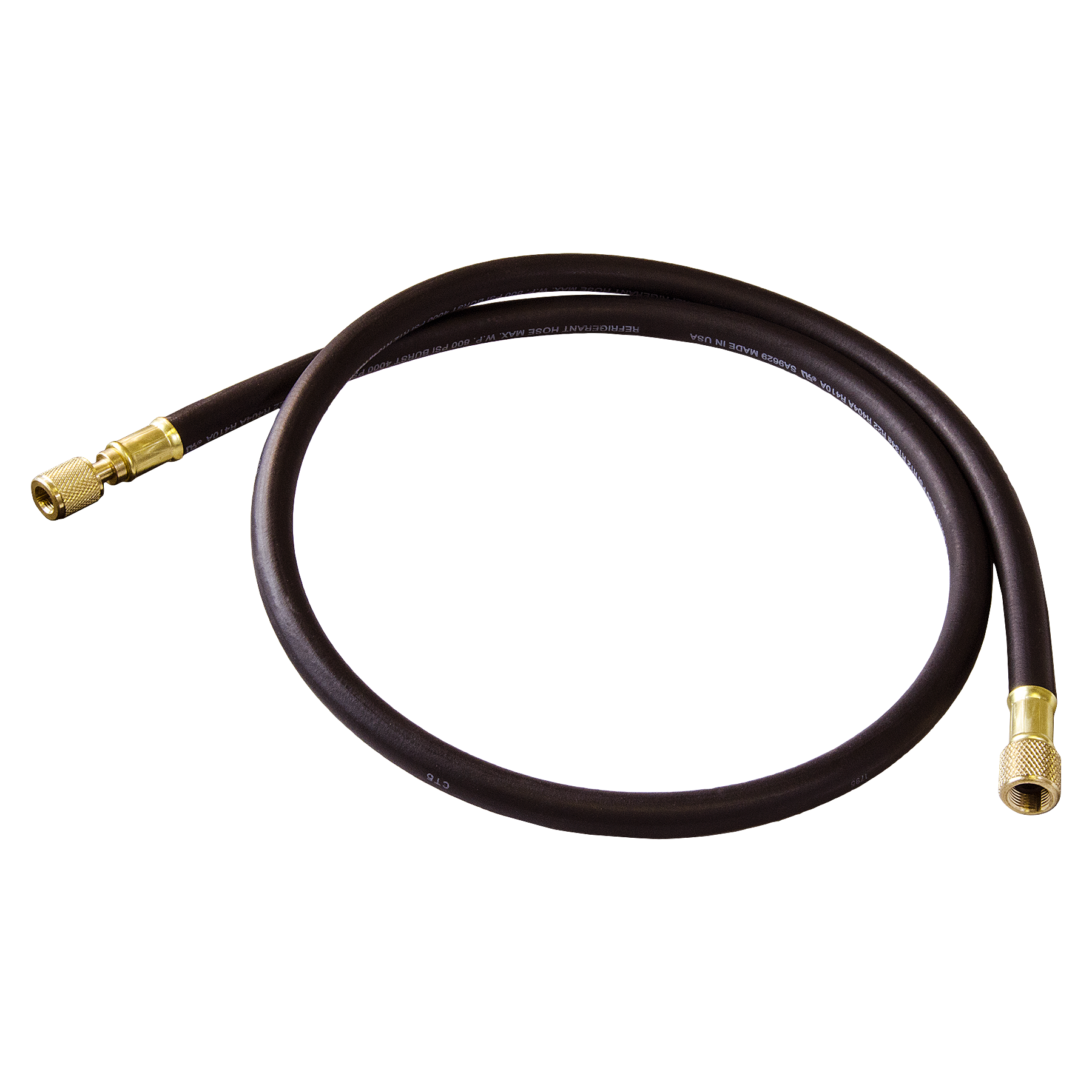 JB Industries Heavy-Duty CL64-60 Evacuation/Charging Hose, SAE Flare, 1/4" x 3/8" Connection Size, 60" Length, 1 Hoses, 800 PSI (Working), 4,000 PSI (Burst), -20-180 Â°F, 3" Bend Radius