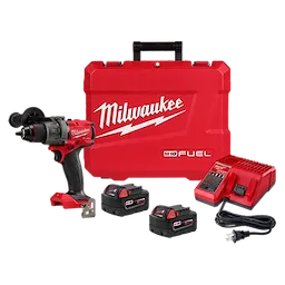 Milwaukee Tool M18 FUEL 2903-22 Drill/Driver Kit, 18 V, 1,400 in-lb Torque Rating, 1/2" Chuck Size, Lithium-Ion, 5,000 mAh Battery Capacity, 2,100 RPM, 2 Speeds