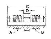 Streamline A 04845 Straight Flare Union, 5/8" Connection Size 1, 45Â° Flare Connection TypeÂ 1, Straight Union, 7/8"-14 UNF, 700 PSI (MAP), Brass, SAE J513