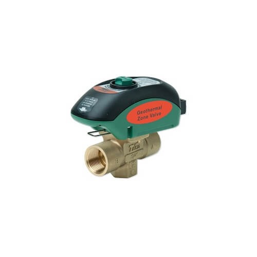 B&D Mfg Geo-Sentry V075T2G-1 Zone Valve, 3/4" Nominal Size, NPT Connection, 2-Way, Normally Closed, 10.3 Cv, Open System, Closed System, Geothermal, Water, Water/Glycol Solution (Up To 50%), Water-Ethanol Solution (Up To 25%), Water-Methanol Solution (Up To 25%), Low Pressure Steam (15 PSI Max), 300 PSI (Max Operating), 125 PSI (Shut-Off), 20-220 Â°F (Fluid)