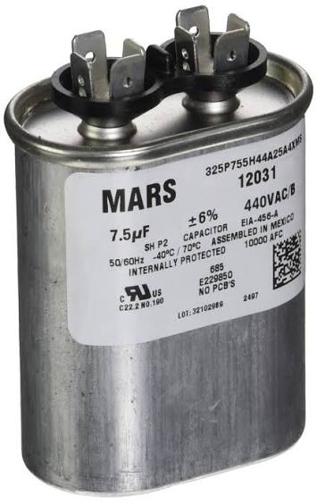 Mars® 12031 7.5 MFD 440V Oval Capacitor