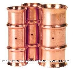 RLS® 3011060600111 Coupling With Stop, 3/8 in, Press, 700 psi Max Working Pressure, Coupling, 3/8 in, Press, Copper