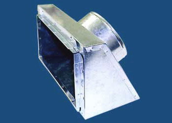 M&M Manufacturing 643SST 643887 Slant Top Insulated Register Box, 8" Length, 8" Width, For 7" Pipe, R-2, Steel, Slant Top Angle, Silver