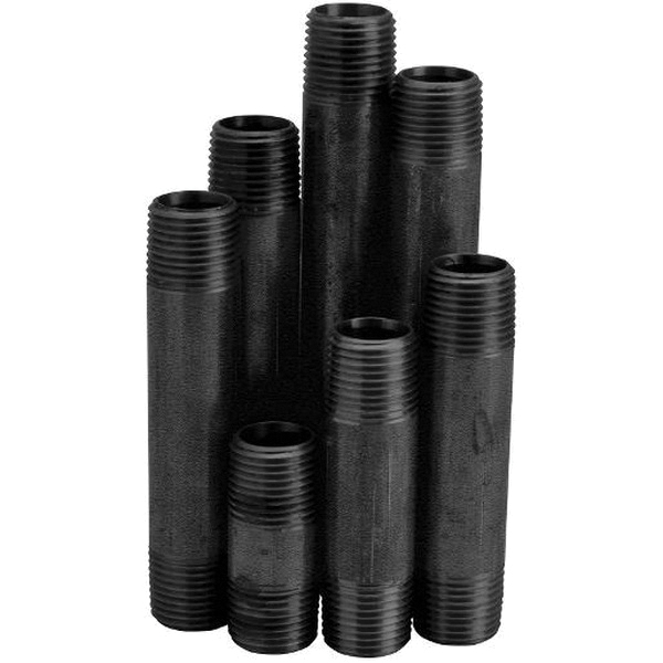 Wolverine Brass 95222 Black Pipe Nipple Pack (66 ct), 1/2" Connection Size 1, 6" Length, Black