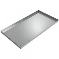M&M DP-7230 Drain Pan, 72 in Length, 30 in Width, 2-1/2 in Depth, 3/4 in Connection Size 1, Steel, Galvanized