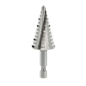 DIABLO® DSD0875S12 12-Step Drill Bit, 3/8 to 7/8 in Dia, 2-3/4 in L, Hex Shank, 1/4 in Shank, HSS, 1/4 in Chuck