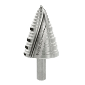 DIABLO® DSD1375S15 15-Step Drill Bit, 7/8 to 1-3/8 in Dia, 2-29/32 in L, 3-Flat Shank, 3/8 in Shank, HSS, 1/4 in Chuck