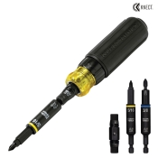 KLEIN TOOLS® KNECT™ 32500HDRT 11-in-1 Impact-Rated Ratcheting Screwdriver/Nut Driver, #1, #2, 3/16 in, 1/4 in, T25 Bit
