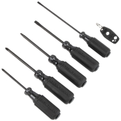 KLEIN TOOLS® 85446BLK Blackout Screwdriver Set, #1, #2, 3/16 in, 1/4 in Bit, 6 -Piece, Magnetic: Yes, 12.63 in L, Steel