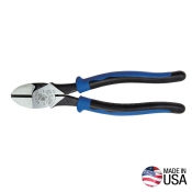 KLEIN TOOLS® J2000-59 Heavy-Duty Diagonal Cutting Pliers, 0.281 in Jaw, Steel, 8.94 in L, 5.22 in L Handle, Black/Blue
