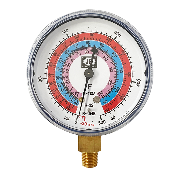 JB Industries R-32, R-454B, R-410A 2.5" COMPOUND GAUGE JB R-32, R-454B, R-410A 2.5" COMPOUND GAUGE