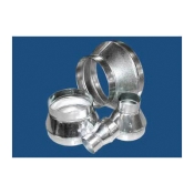 M&M 400-98 Tapered Reducer, Round Duct 1, 9 in Connection Size 1, Round Duct 2, Steel, 30 ga Gauge