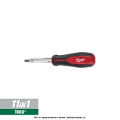 Milwaukee® 48-22-2761 11-in-1 Multi-Bit Screwdriver With SQ, 1/4 in, 3/8 in Drive, #1, #2, 3/16 in, 1/4 in, T10, T15 Bit