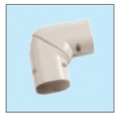 Mitsubishi Electric Trane® NX-100 45 to 90 deg Horizontal Universal Elbow, PVC, Ivory, 4-3/16 in H, 2-15/16 in W