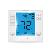 PRO1® T755S Programmable Thermostat, 18 to 30 V, 2H/2C, 3H/2C-Stage, Battery, Hardwired, AA Alkaline, 90 % Humidity