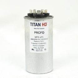 DiversiTech® PRCFD Series PRCFD405A Motor Dual Run Capacitor, MFD Rating: 40+5 uF, 440 V, Round, 2 in Dia, 3.88 in H