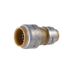 SharkBite™ UR058 Reducing Coupling, 3/4 in Push-to-Connect x 1/2 in Push-to-Connect, Brass