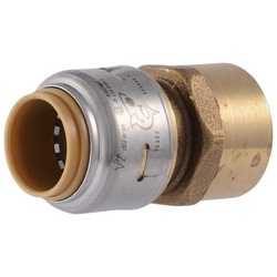 SharkBite™ UR072 Straight Adapter, 1/2 in Push-to-Connect x 1/2 in FNPT, Brass