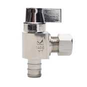 Sioux Chief 130-G2X1C 1/4 Turn Bar Stock Angle Stop Valve, 1/2 in Inlet, F1807 PEX Inlet, 3/8 in Outlet, Angle Valve