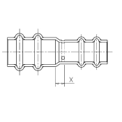 Streamline® RP01035 ACR Reducer, Reducer Fitting, 7/8 in Connection Size 1, Connection Type 1: Press, Copper