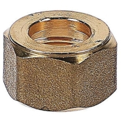 TRANE® NUT01223 Nut, Hex Head, 3/4-20 Thread, 7/8 in L, Brass, Brushed Nickel, Nut Fastener, Nut