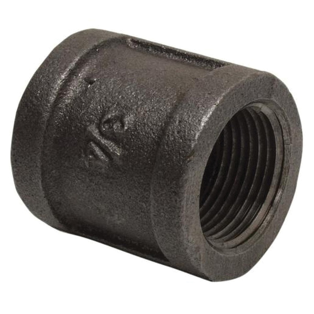 WOLVERINE BRASS® Pro Series 55167 Pipe Coupling, 3/4 in FIP x 3/4 in FIP, Iron, Black