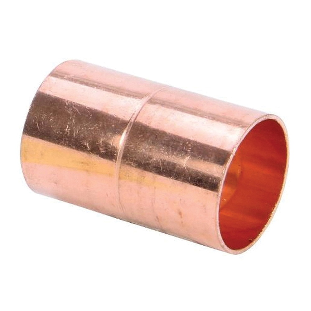 WOLVERINE BRASS® ProSeries W00 Series 55333X Coupling With Stop, 1/2 in Copper x 1/2 in Copper, Wrot Copper