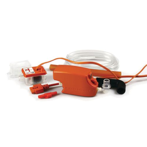 RectorSeal Aspen Orange ASPMAXOUNI Condensate Pump Kit, 49' Maximum Feet Of Head, 100-250 V, 0.15 GPM (0' Head), 0.025 GPM (49' Head), Remote Mount (Above Ceiling/Inside Lineset Cover), Pan Mount, In-Line (Reservoir), 1/4" Discharge Size, 16 W, â‰¤104 Â°F (Water) Operating Temperature